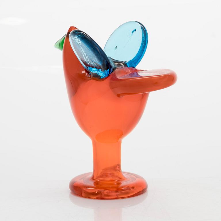 Oiva Toikka, a glass bird, signed Oiva Toikka, Nuutajärvi Notsjö.