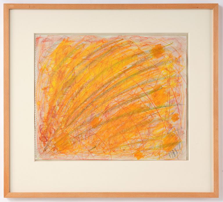 Eddie Figge, pastel on paper, signed and dated 1973.