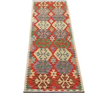 A runner carpet, Kilim, c. 289 x 78 cm.