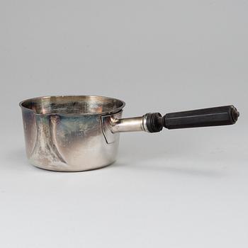 A silver brandy pan or saucepot by César Tonnelier, Paris 1845-1882.