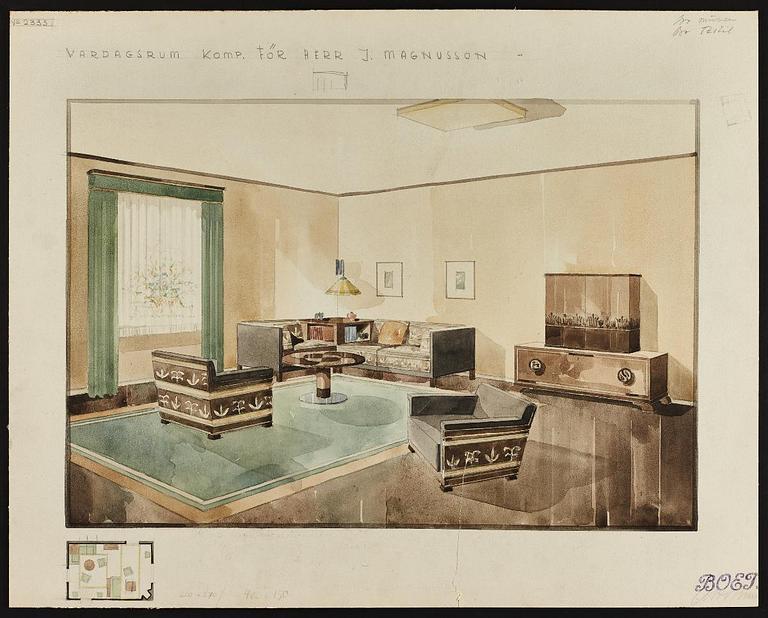 Otto Schulz, Cabinet, Boet, Gothenburg, 1930s.