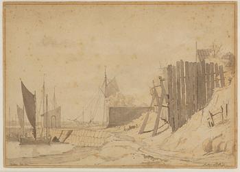 ANTON MELBYE, ink wash, signed and dated 1840.
