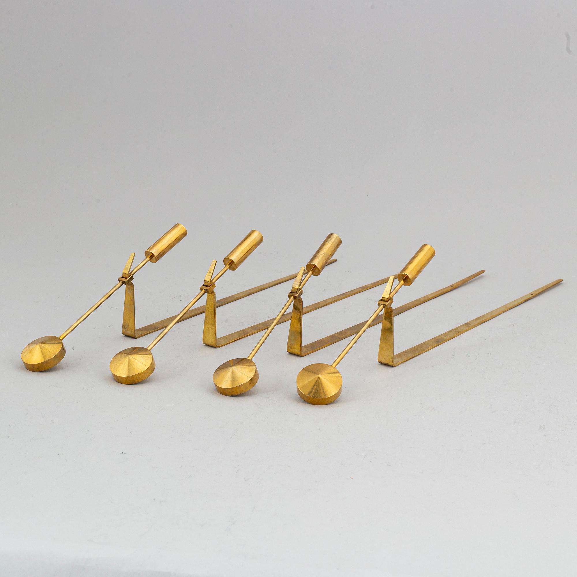 PIERRE FORSSELL, four 'Pendeln' brass wall sconces, Skultuna.