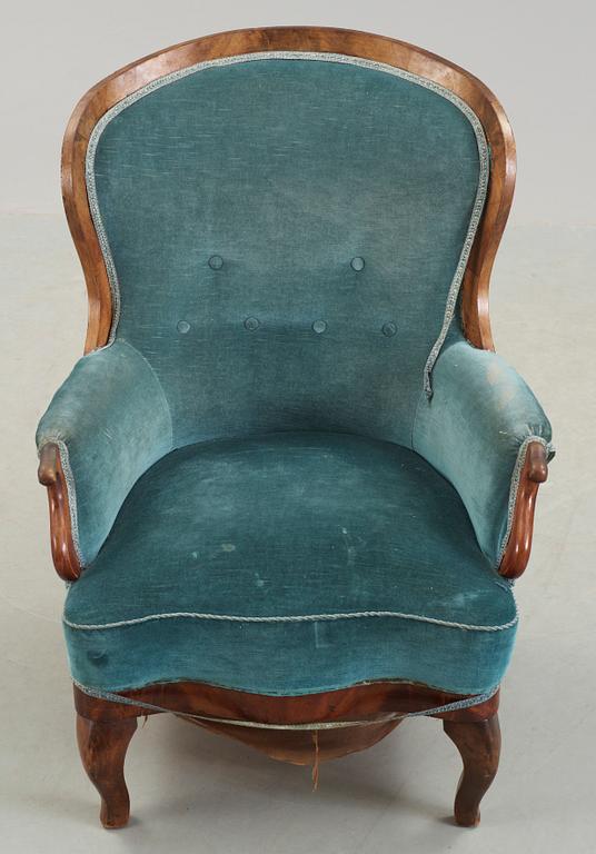 FÅTÖLJ, nyrokoko, 1800-talets slut.