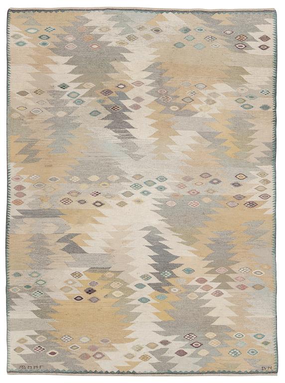 CARPET. "Tånga, ljus". 236 x 175,5 cm. Gobelängteknik (tapestry weave). Signed AB MMF BN.