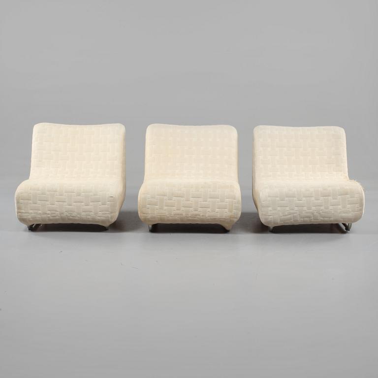 FÅTÖLJER, 3 st, 1970-tal.