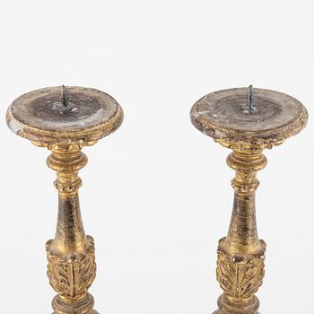 Ljusstakar, ett par, barockstil, troligen 1800-tal.