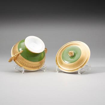 EQUELLE med LOCK, porslin. Ryssland, Popov, 1800-tal.