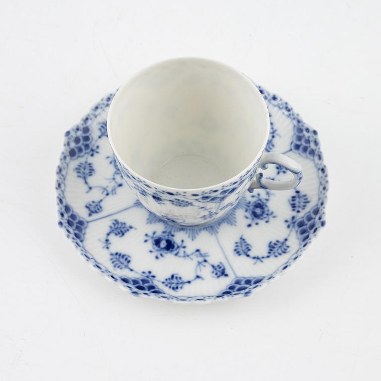 Kaffeservis, 10 delar, porslin, "Musselmalet", Royal Copenhagen, Danmark.