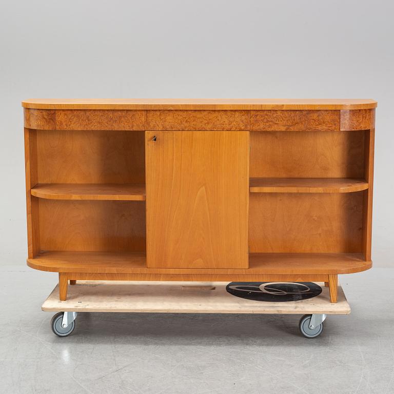 A Swedish Modern elmwood veneered bookcase, 1930's/40's.