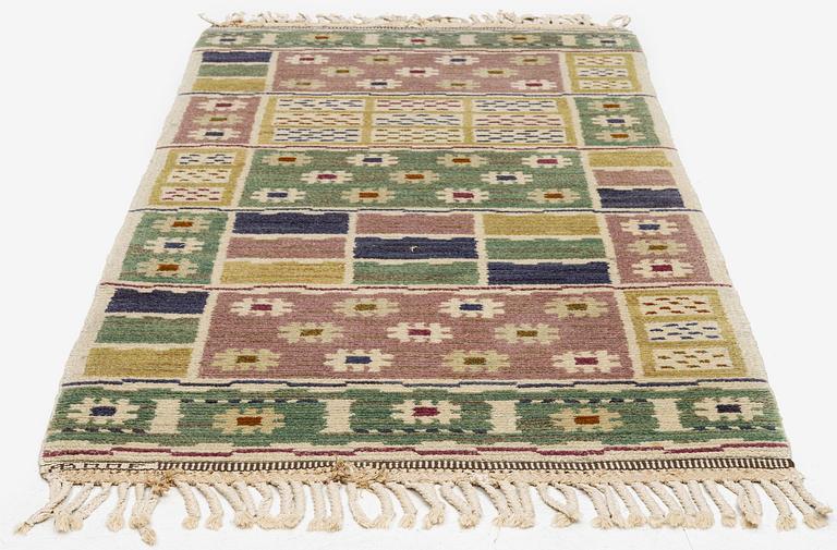 Märta Måås-Fjetterström, a 'Ängarna' carpet, knotted pile, c. 190 x 90 cm, signed AB MMF.