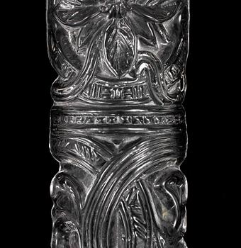 A glass obelisk by Lars Leidegren for Hotel Royal Viking, ca 1984. Produced by Orrefors glassworks.