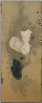 EMIL W FRAENKI, glasmålning, signerad, sekelskiftet 1900.