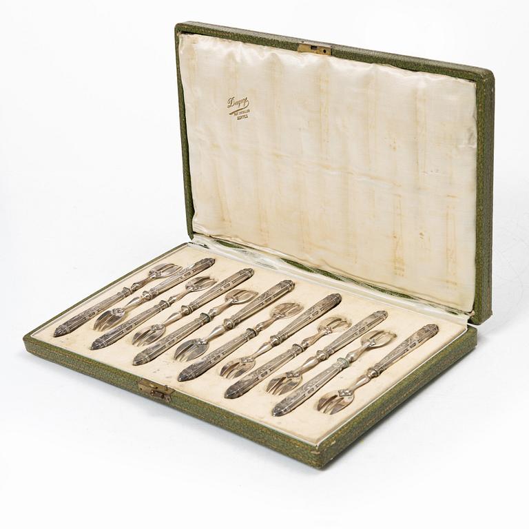Louis Coignet, ostrongafflar, silver, 12 st, Paris, Frankrike, 1889-93.
