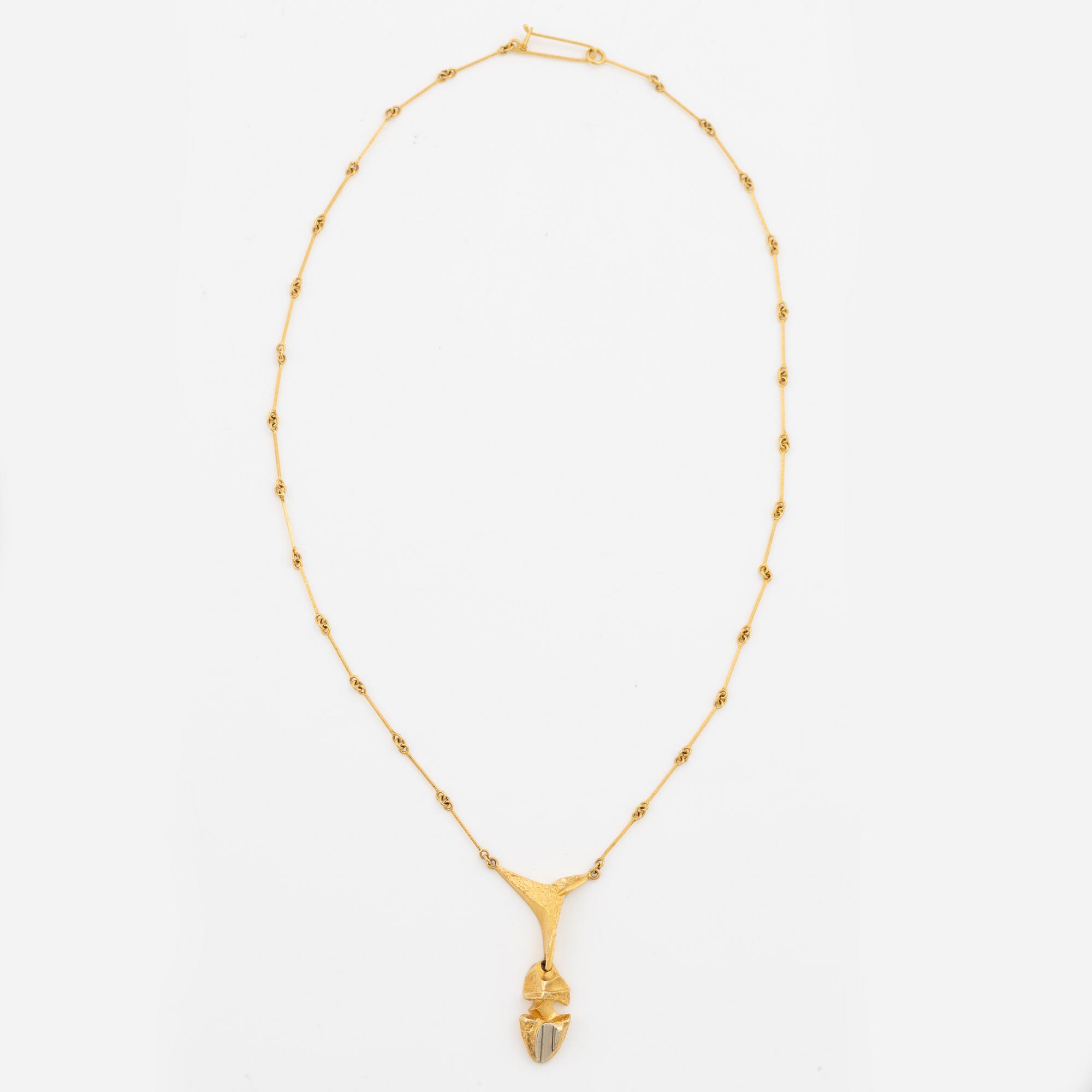 Björn Weckström, necklace 18K gold, "Kaira", Lapponia 1979.