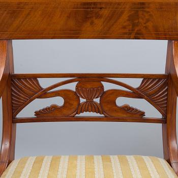 KARMSTOLAR, ett par, biedermeierstil, 1920-tal.