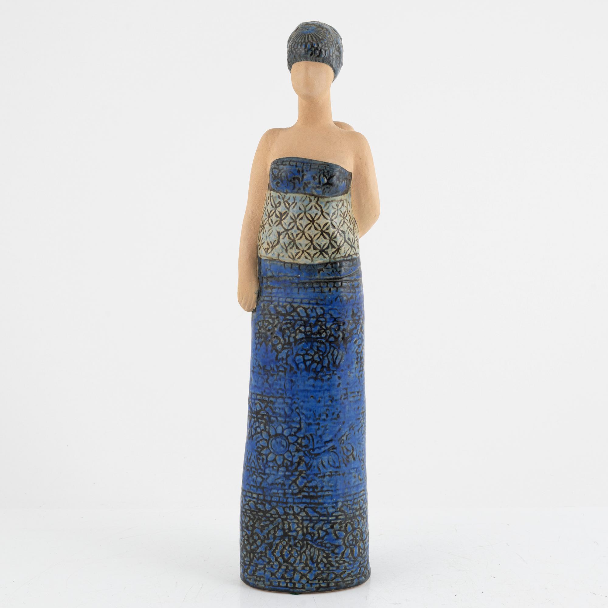Lisa Larson, a stioneware sculpture, "Kvinna med barn", Rörstrand, Sweden.