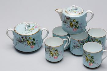 KAFFESERVIS, 7 delar, porslin, Kusnetzov, Ryssland.