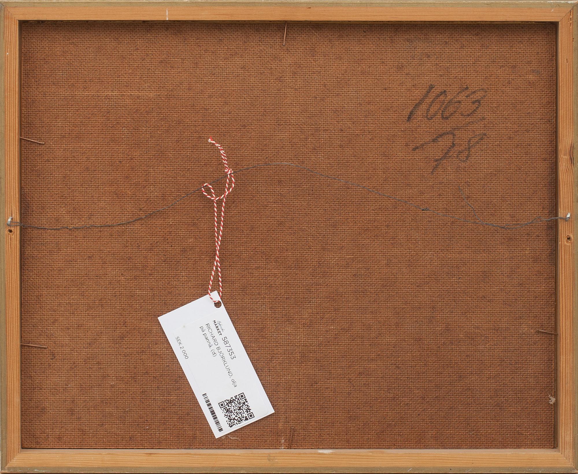 RICHARD BJÖRKLUND, olja på pannå.