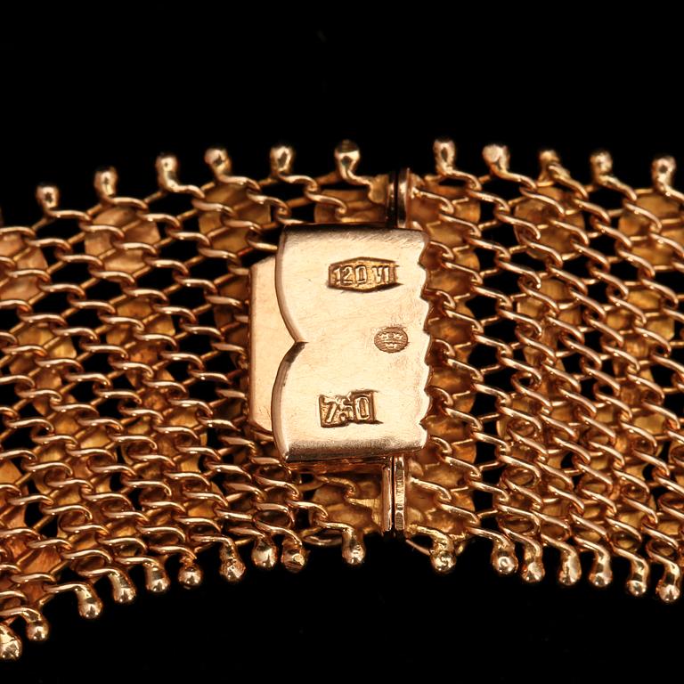 HALSCOLLIER, guld 18K, svensk importstämpel, 1900-tal. Vikt ca 62 gram.