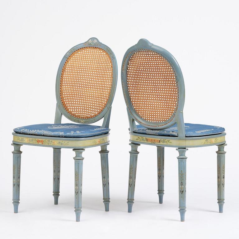 Carl Malmsten, a set of six Swedish Grace chairs, cabinetmaker Albin Johansson, Stockholm, for Villa Kvikkjokk, 1927.