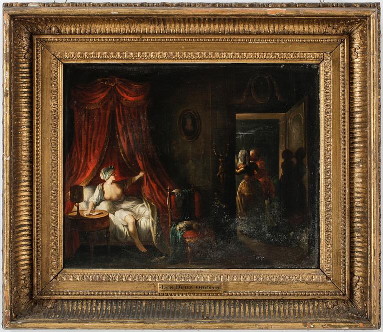 OKÄND KONSTNÄR, olja på pannå, 1800-tal.