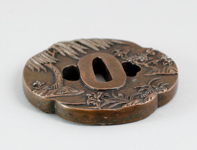 TSUBA, brons, Japan, 1800-tal.