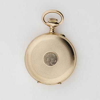 DIGITALT HERRFICKUR, guld 14K, International Watch Company, Pallweber, sannolikt 1890-tal. Vikt ca 113 gram.