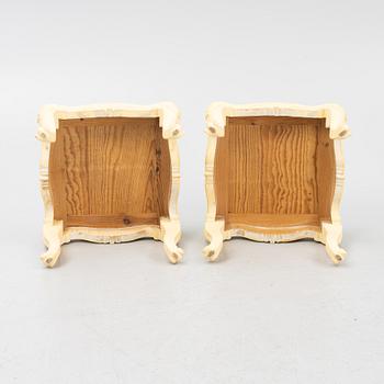 A pair of Rococo style stools, mid-20th Century.
