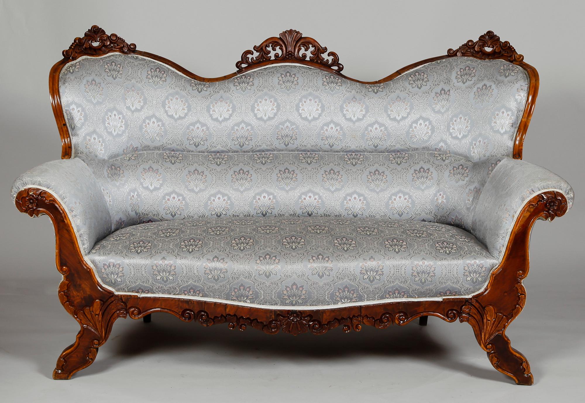 SOFFA OCH STOLAR, 2 st, nyrokoko, 1800-tal.