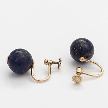 KORVAKORUPARI, 14K kultaa, lapis lazulia.