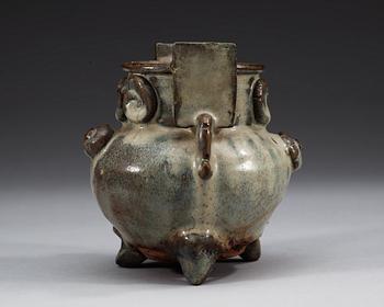 A chün glazed tripod censer, Yuan dynasty (1271-1368).