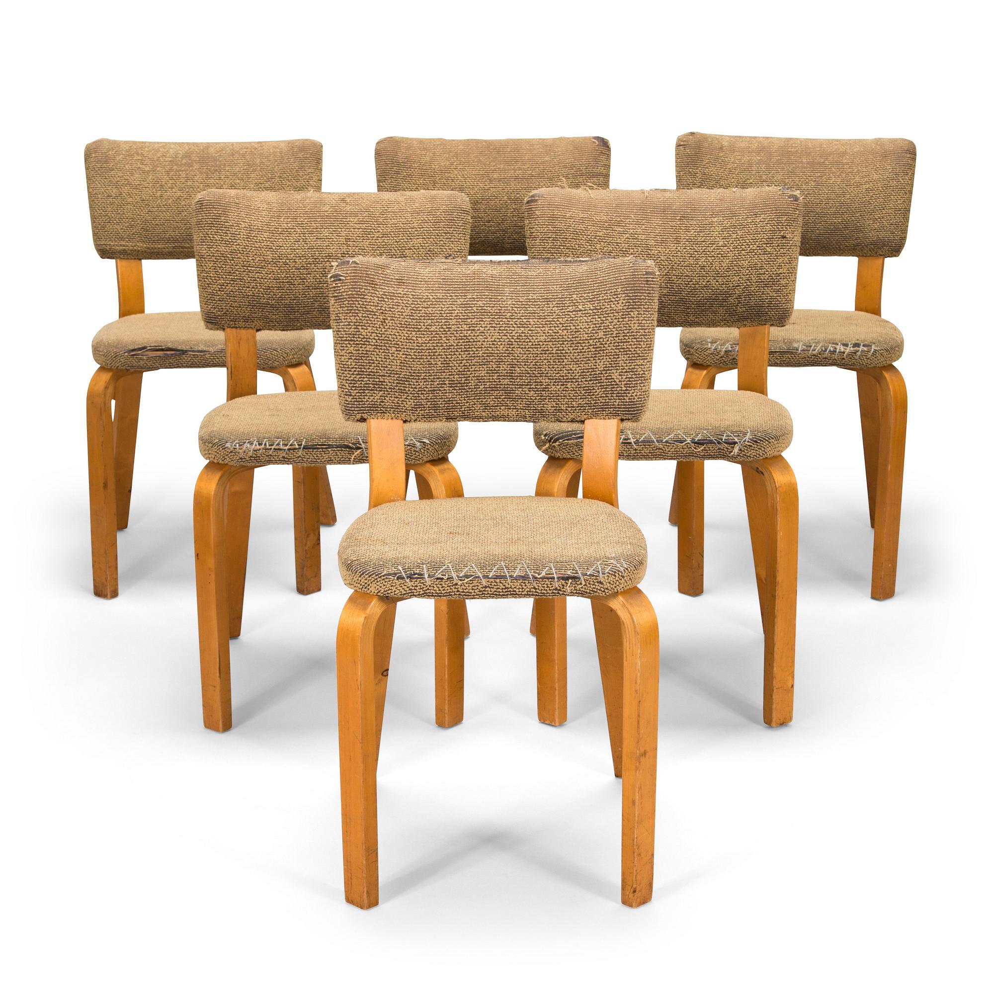 Alvar Aalto, stolar, 6 st, modell E 69 för O.Y. Huonekalu- ja Rakennustyötehdas A.B. 1900-talets mitt.
