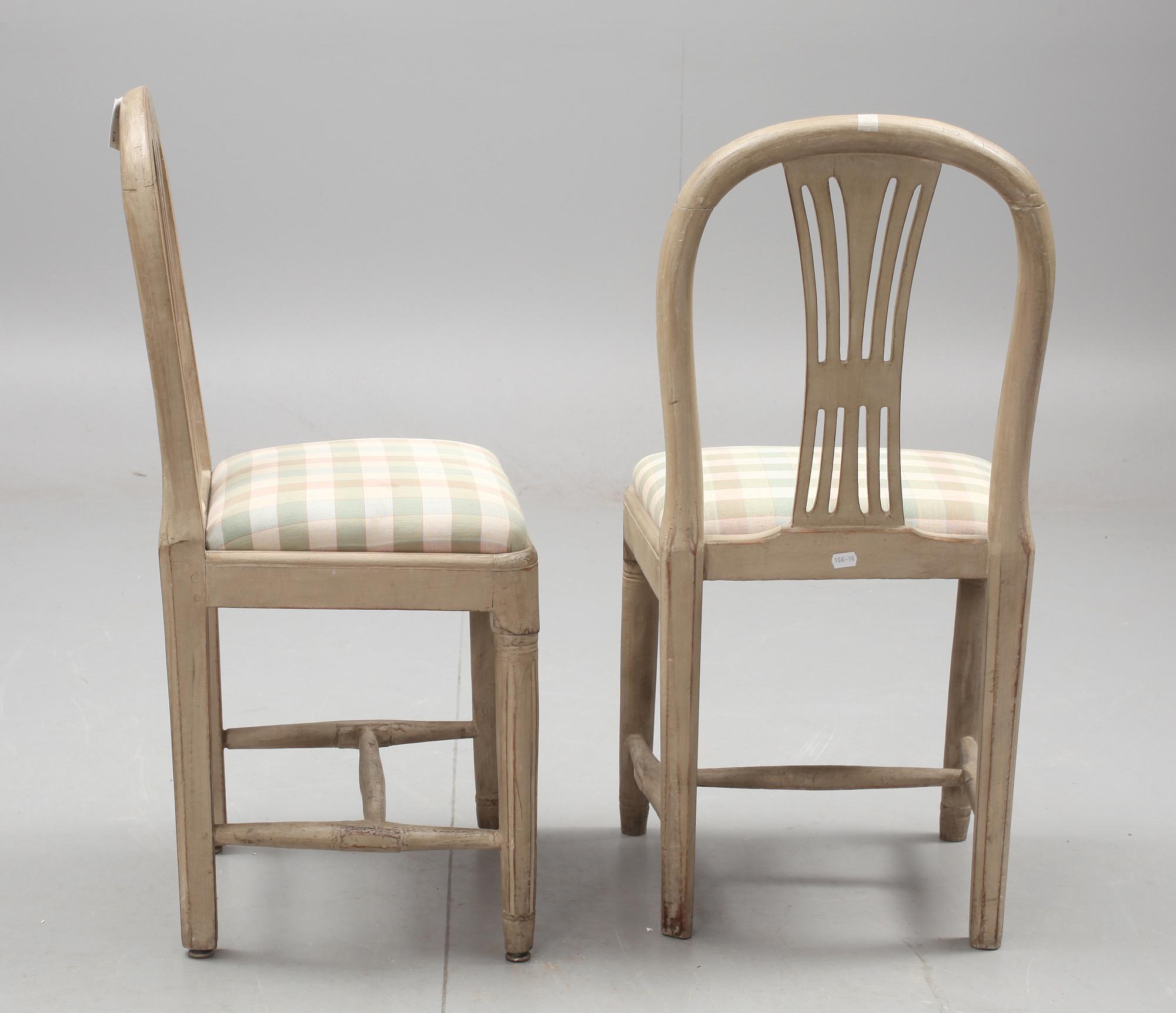 STOLAR, 4 st, sengustaviansk stil, provinsarbete, 1800-tal.