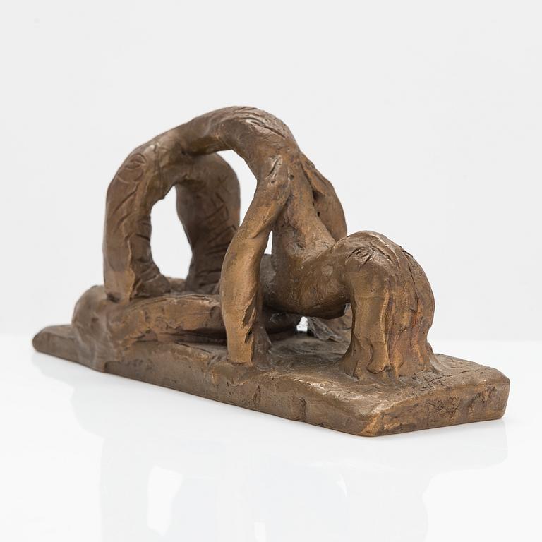 Alpo Jaakola, skulptur, brons, signerad.