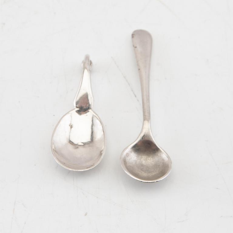 Georg Jensen, saltkar med skedar 6 st Danmark 1920/30-tal.