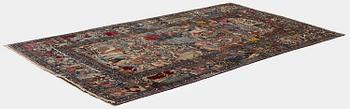 An antique Isfahan carpet, Central Persia, c. 260 x 138 cm.