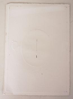 LUCIO FONTANA, färgetsning med perforering, sign o numr 63/100.