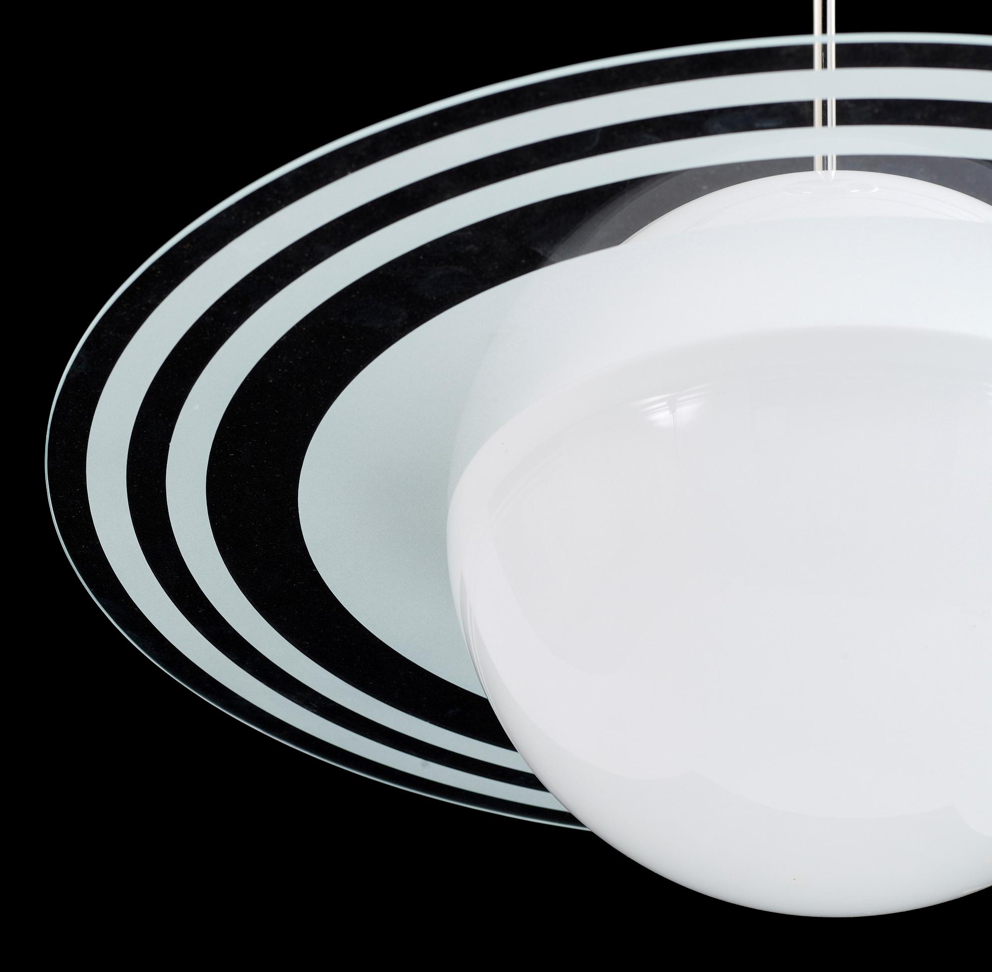 TAKLAMPA, glas, "Saturnus", 1940/50-tal. Höjd 55 cm.