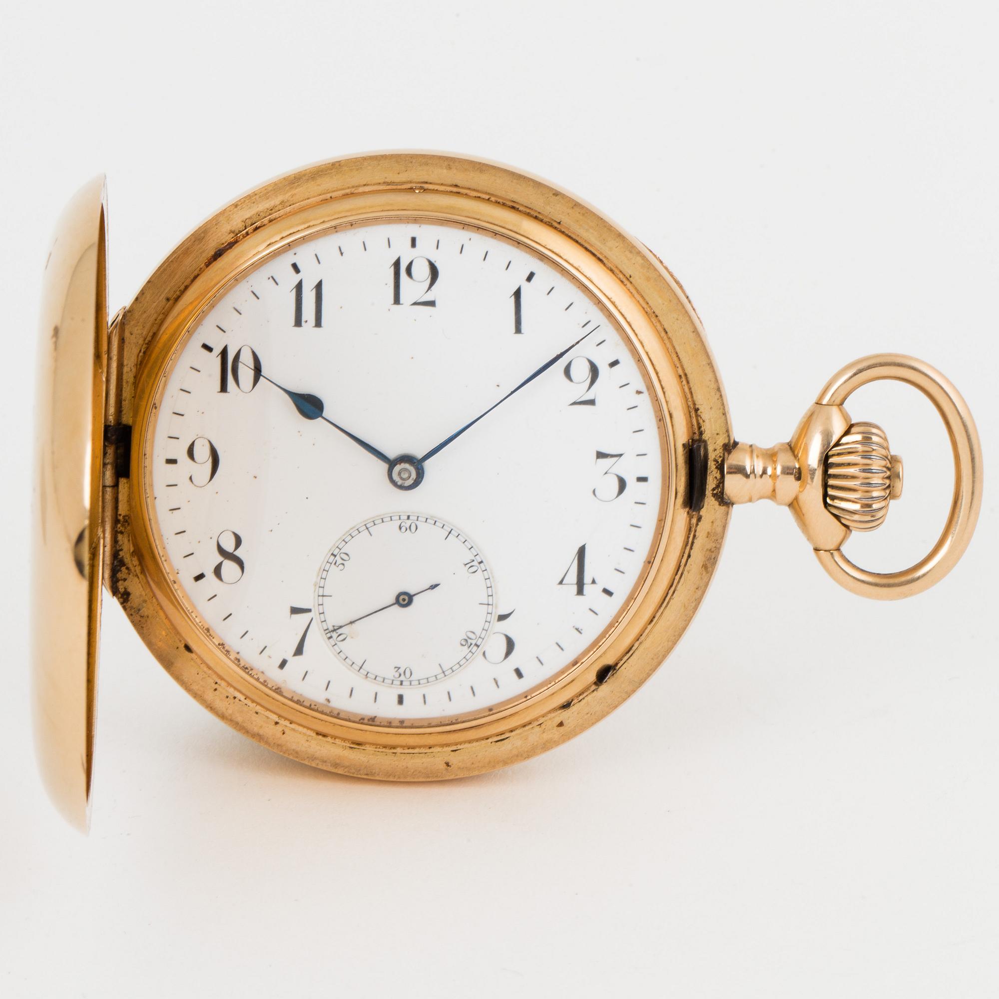 IWC, pocket watch, hunter, 53 mm.