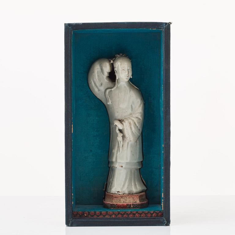 Figurin, blanc de chine. Qingdynastin, 1700-tal.