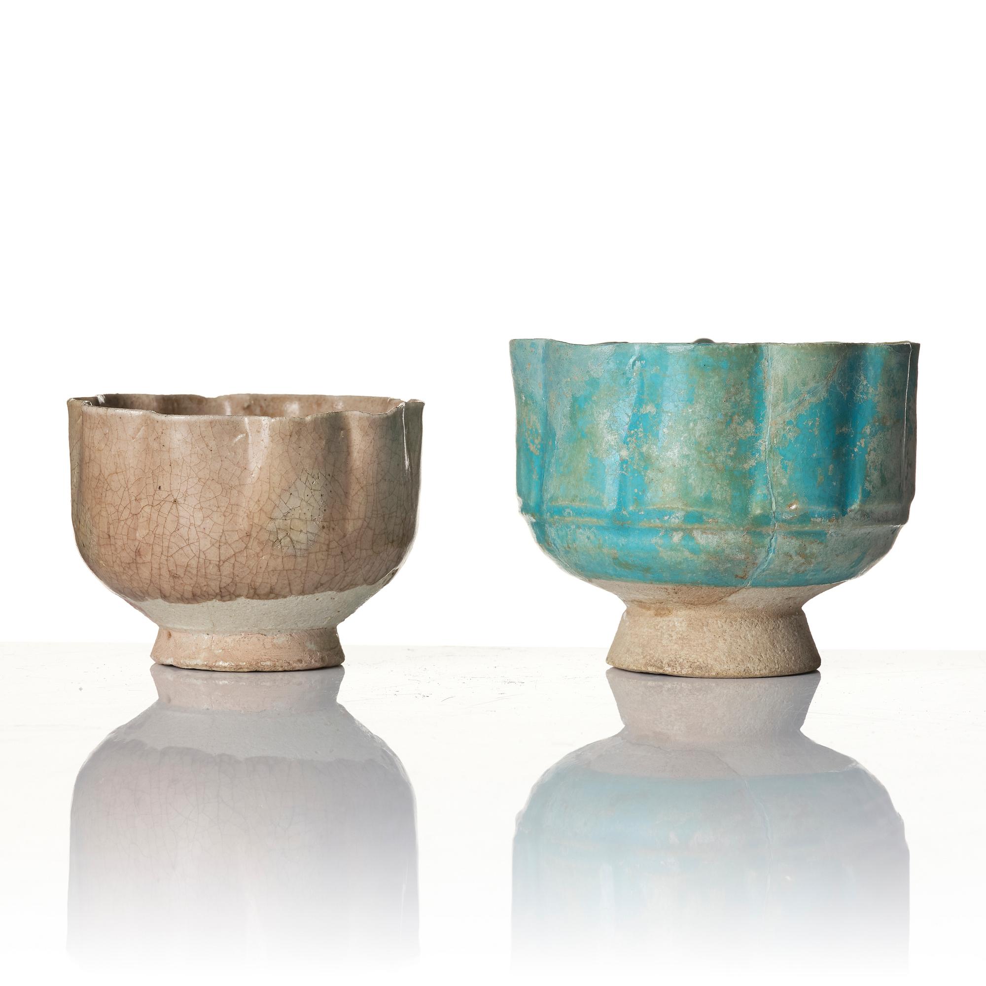 Two pottery jugs, Central Asia, 13th century.