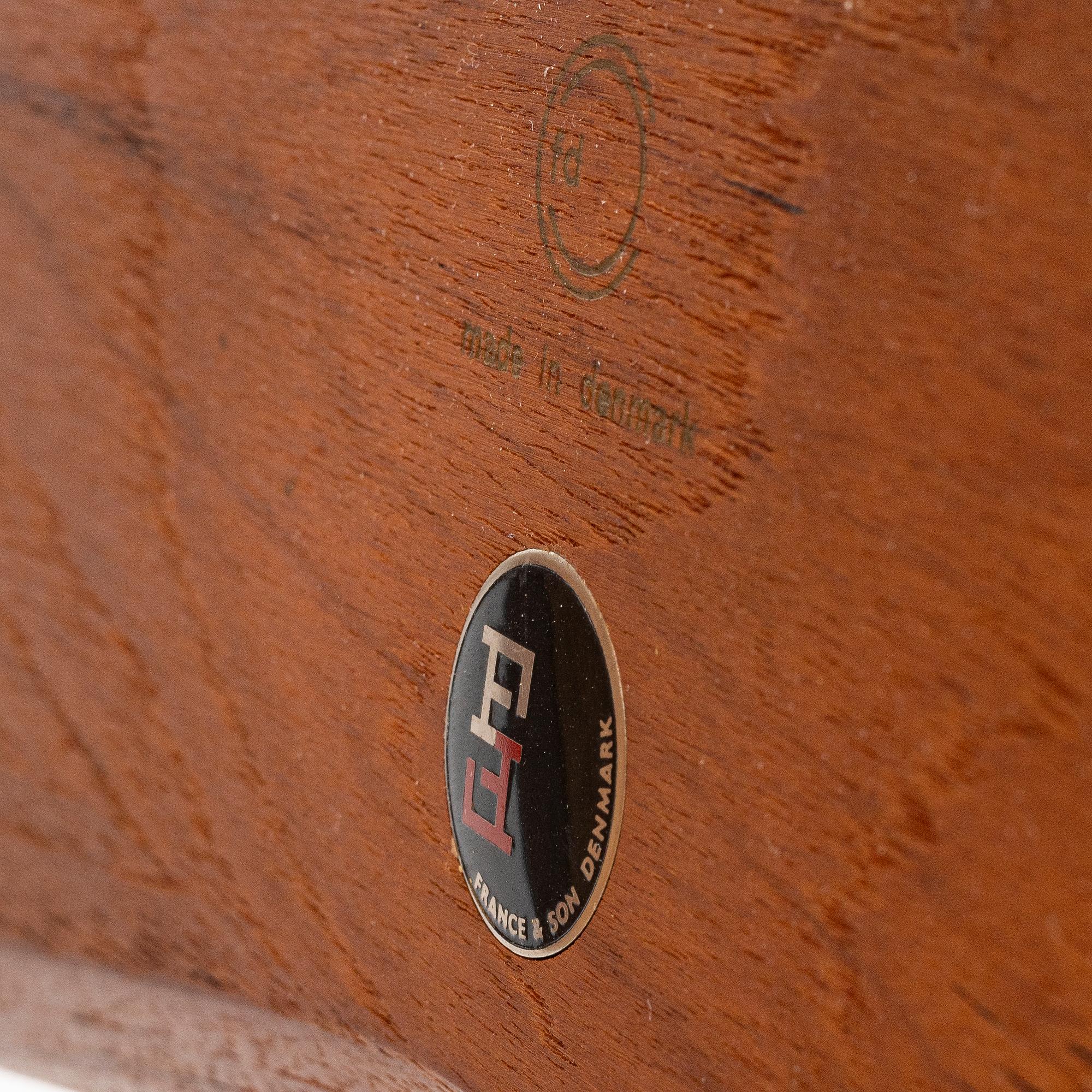 Peter Hvidt & Orla Mølgaard Nielsen, a pair of 'Minerva' tables, France & Son, Denmark, 1960's.