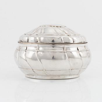 A rococo style silver sugar box, 20th Century.