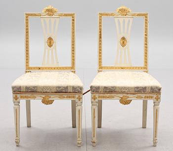 STOLAR, ett par, gustaviansk stil, Lindome, 1900-tal.