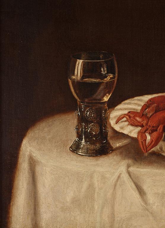 Swedish artist, 18th Century, still life with crayfish and drinking jugs.