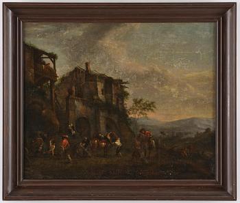 Philips Wouwerman, follower of, Resting company at the blacksmith's.