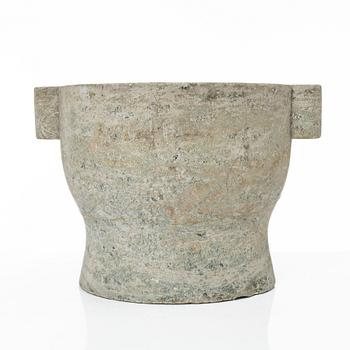 A large Swedish 'Kolmård' marble mortar, circa 1800.
