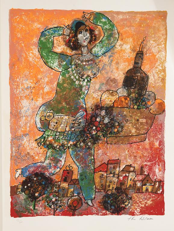 Theo Tobiasse, "The Song of Songs of King Salomon",portfolio with 12 ligographs in colous, signed 18/200.