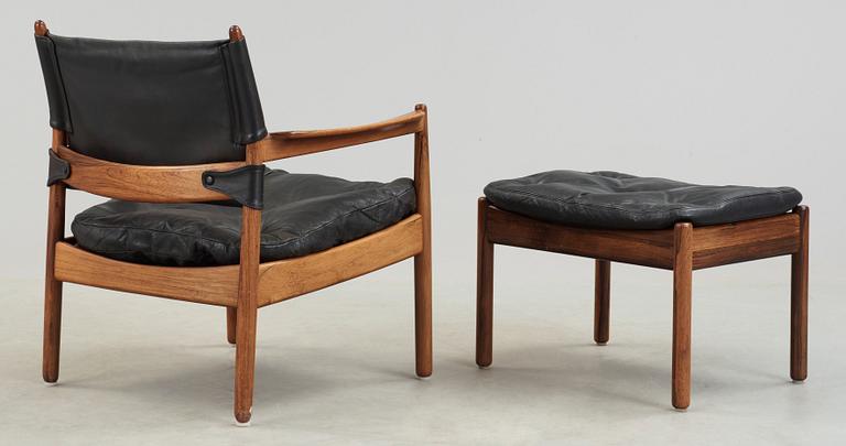 FÅTÖLJ samt FOTPALL, Gunnar Myrstrand för Källemo Möbelfabrik i Vaggeryd, modellen formgiven 1960.